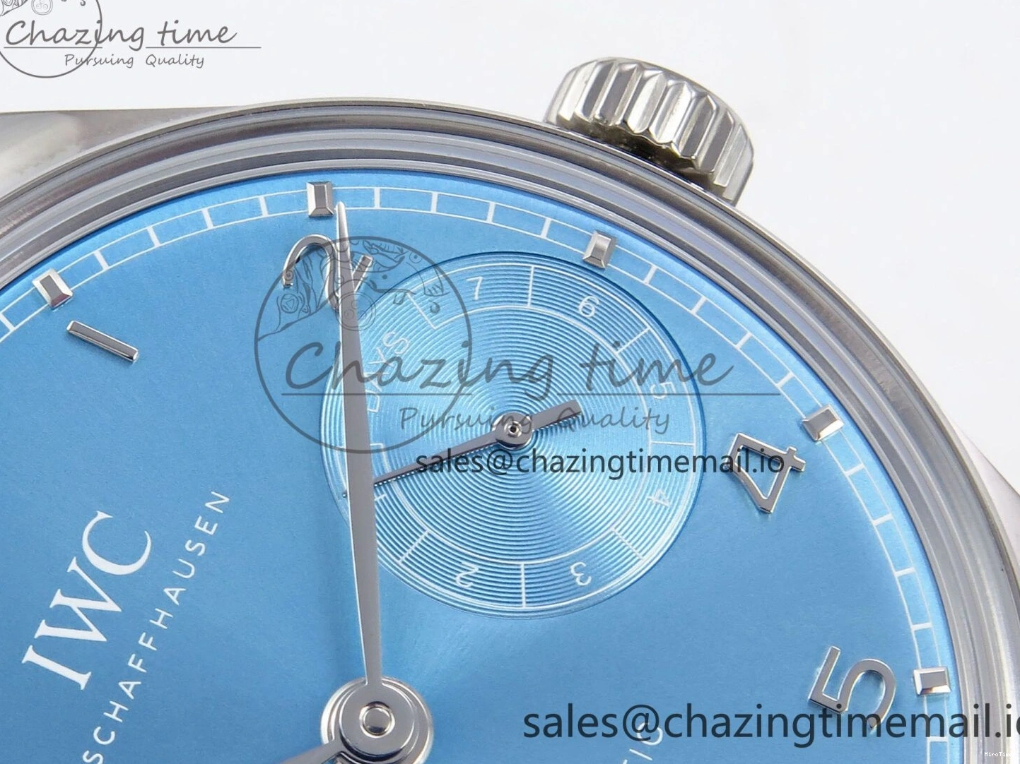MIROTIME 0601 Lightweight Portugieser Automatic SS IW501708 APSF 1:1 Best Edition Light Blue Dial on Gray Leather Strap A 7012